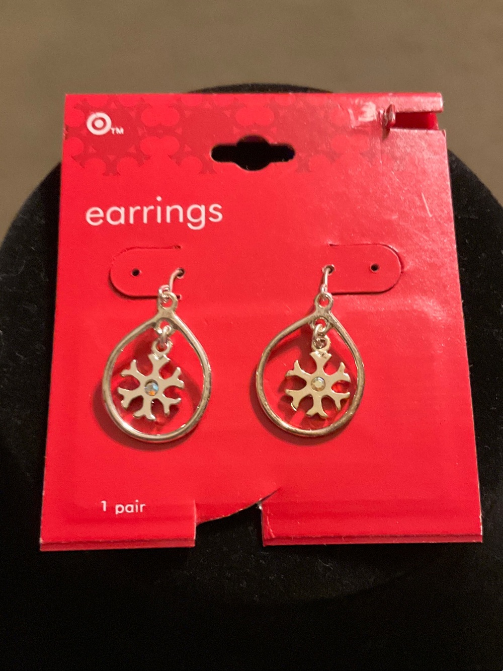 Target Silver Teardrop Earrings with Snowflake Charms - Picture 1 of 4